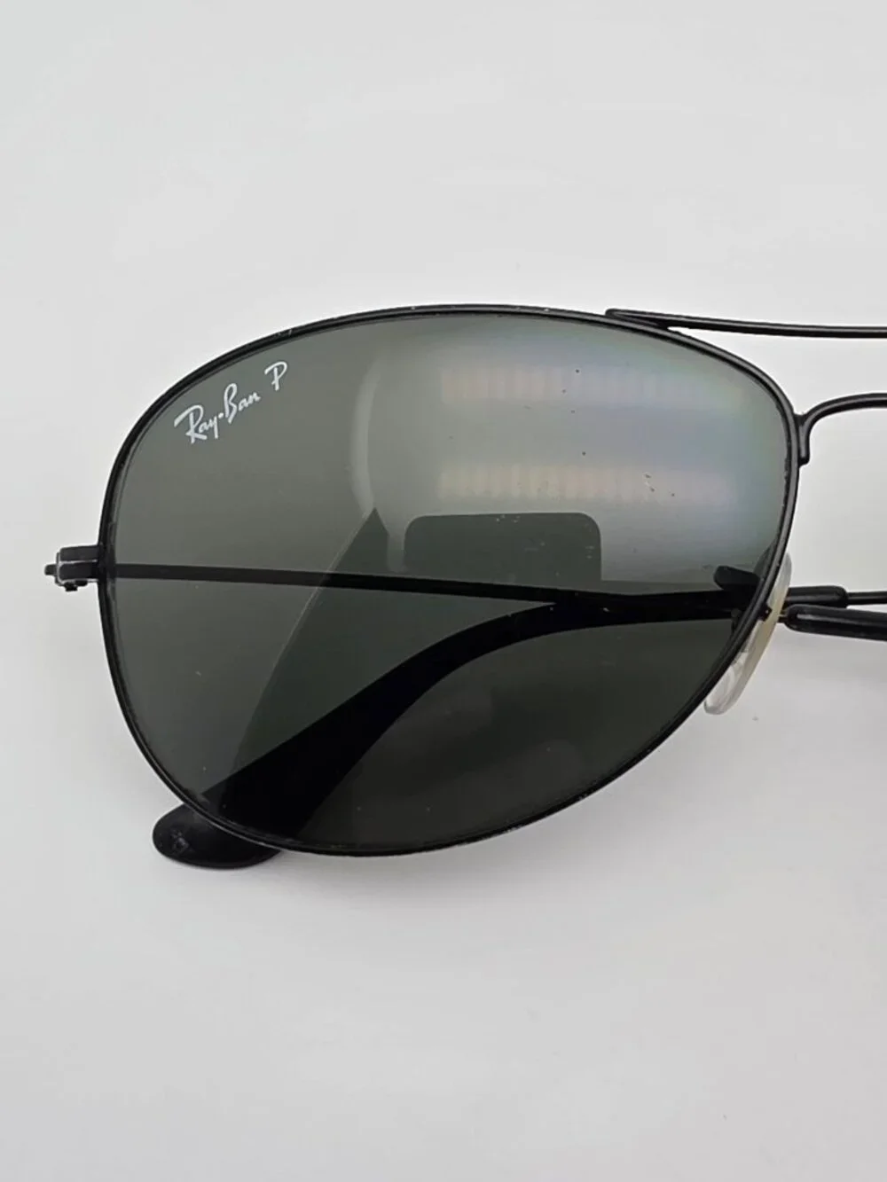 Ray-Ban RB3362 002 Cockpit Black Frame Polarized Green Lens Aviator Sunglasses